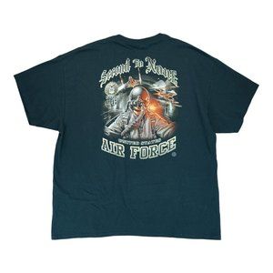 Air Force Men's Black T-Shirt Size‎ 2XL Short Sleeve Second To None